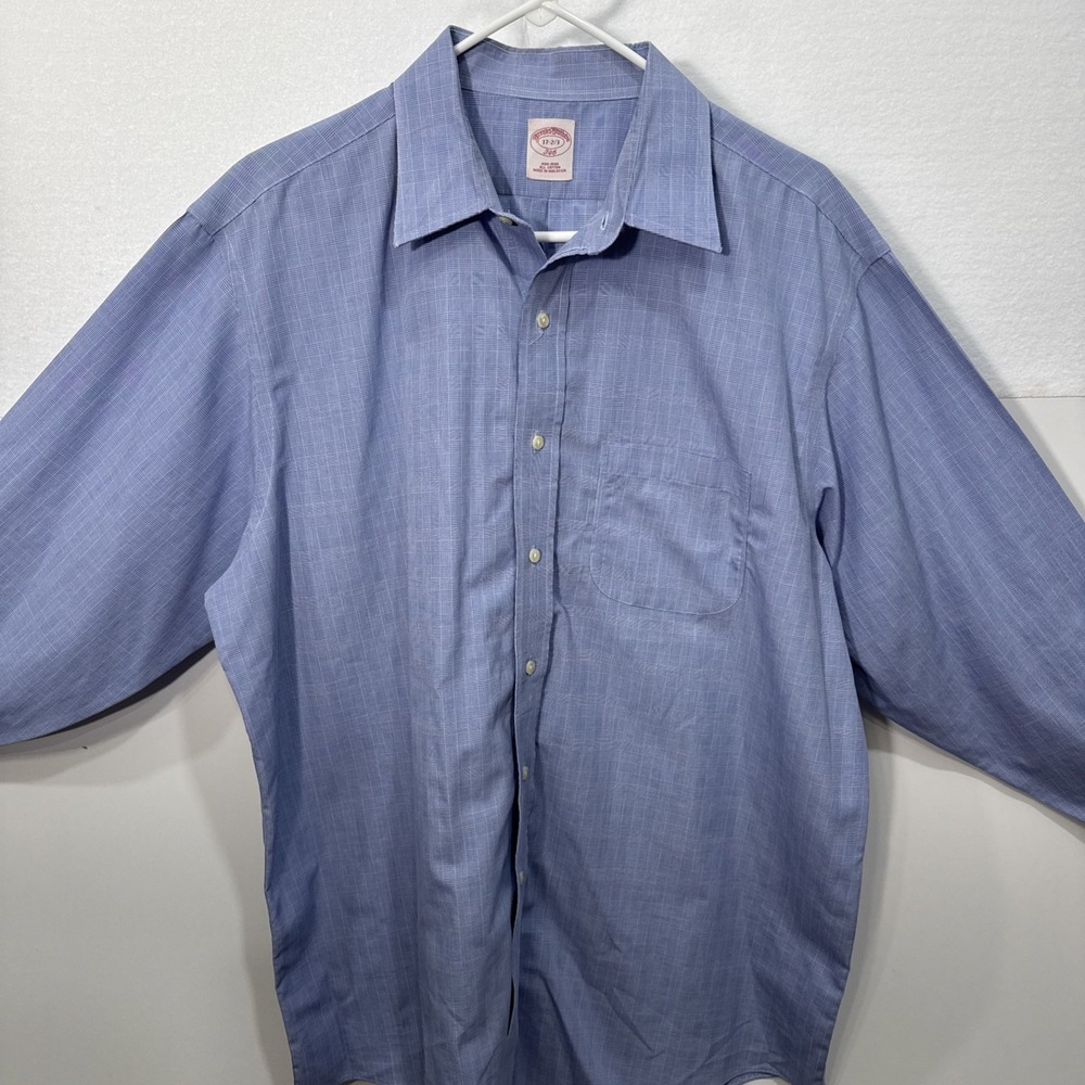 Brooks Brothers 346 Shirt‎ Men 17-2/3 Regular Button Long Sleeve Blue